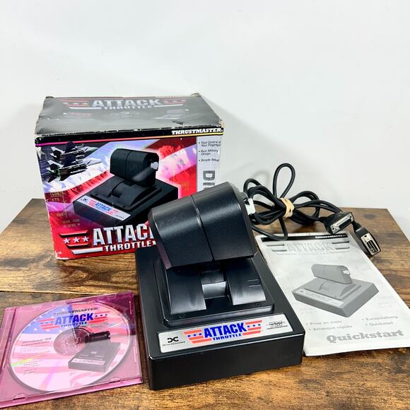 Vintage Flight Control Thrustmaster Attack Throttle Digital Game Used - Picture 2 of 12